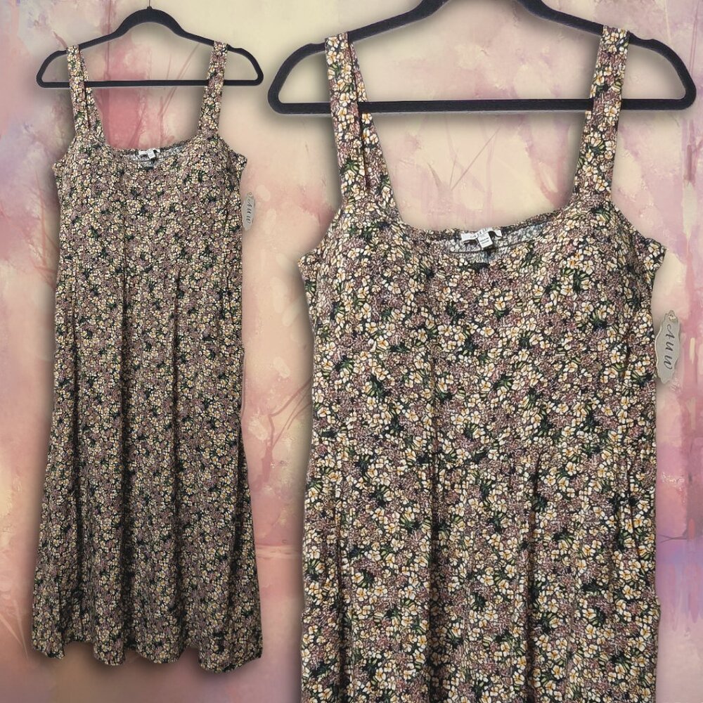 NWT AUW Size XL Floral Midi/Knee Length Sundress with Pockets